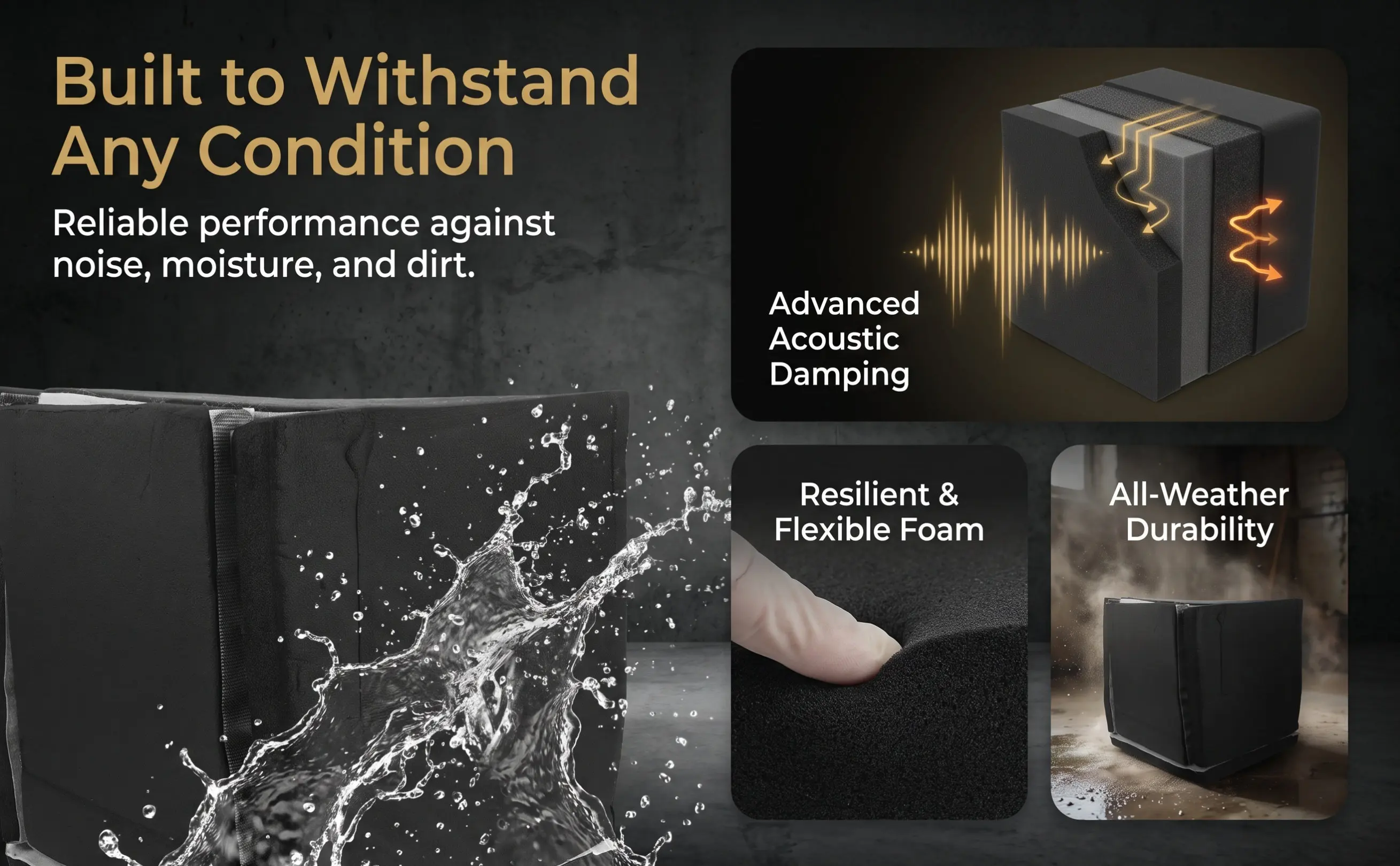 Thick Deadening Box 11x9.8 Inch Noise Reduction Enclosure for Booster Water Pumps Black Sponge Sound Absorbing Generator Quiet