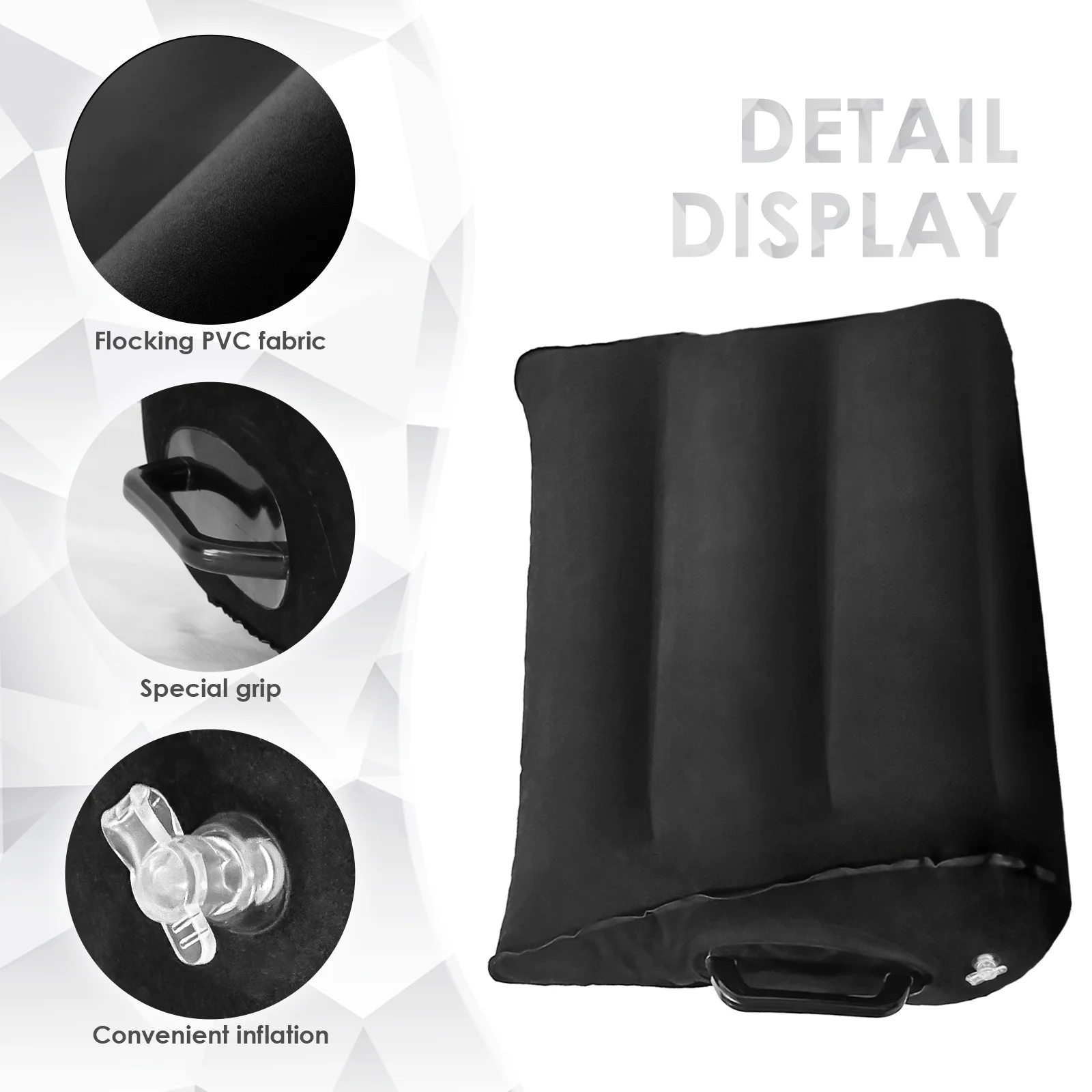 وسادة مثلثة قابلة للنفخ للأزواج ، محسن للوضعية الجنسية ، وسادة دخول خلفية مع مسند ذراع ، بوليستر سي مقاوم للبقع