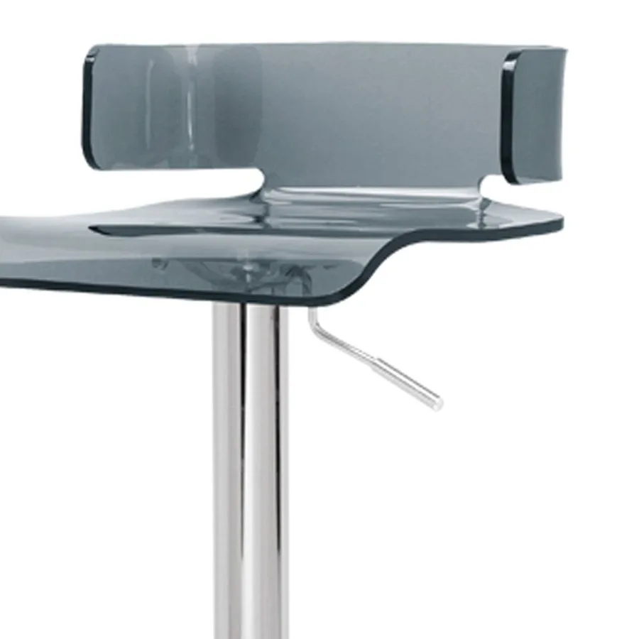 Tabouret pivotant réglable gris et chromé