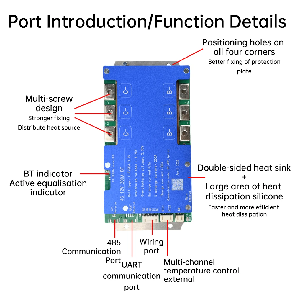 Рисунок 5 - 4S/8S 100A 200A Smart Bluetooth