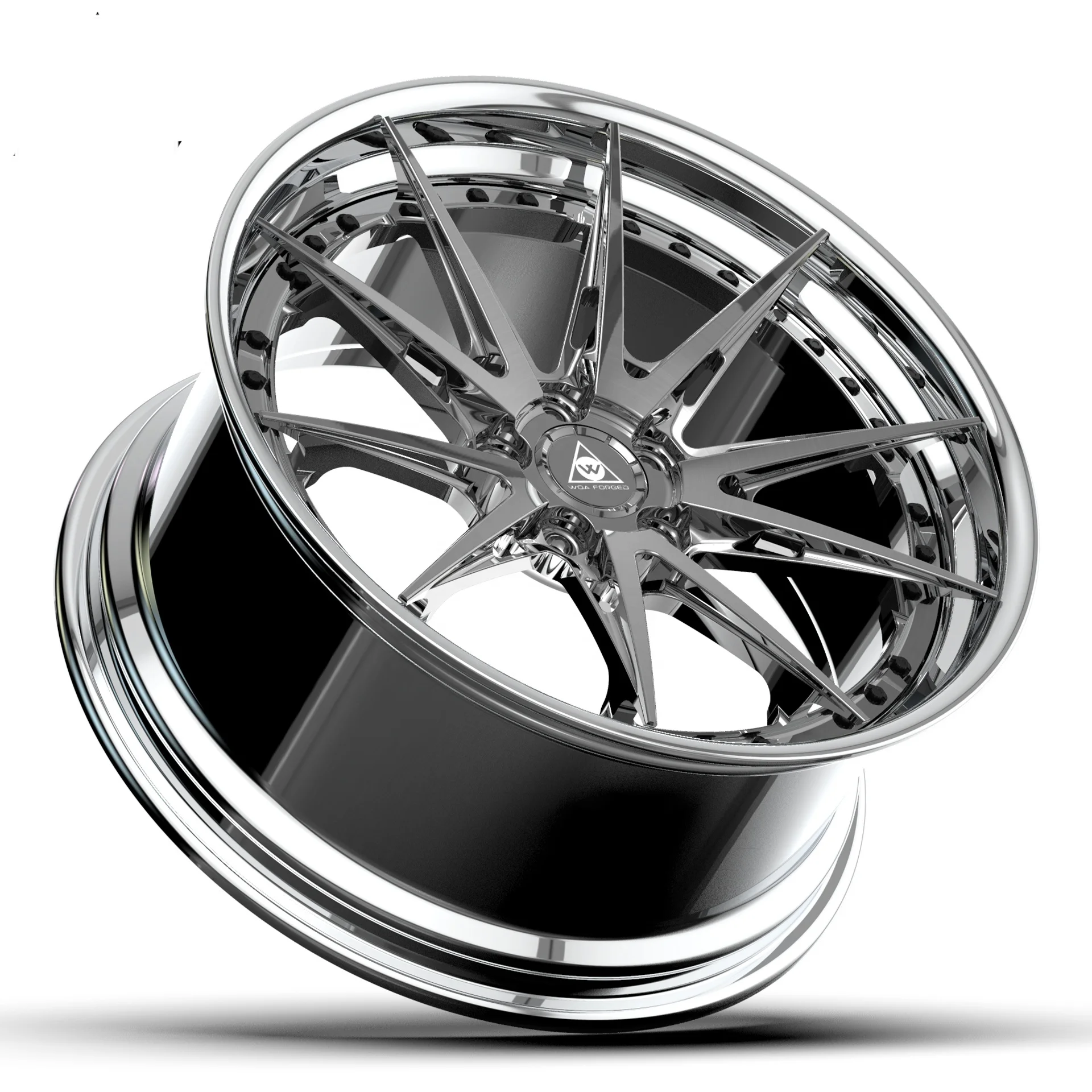 

Custom 2-Piece Forged Aluminum Alloy Wheel Lightweight 6061-T6 Brushed Face Polished Chrome Lip 18 19 20 21 22Inch Rim 5x112 130