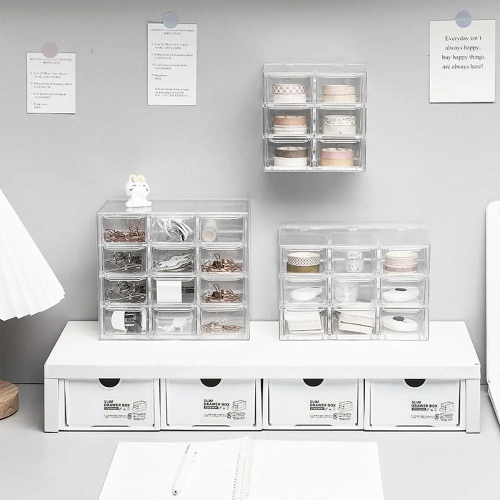 Cabinet Makeup Container Earphone Stationery Organizer Transparent Storage Box Desktop Storage Drawer Drawer Storage Box