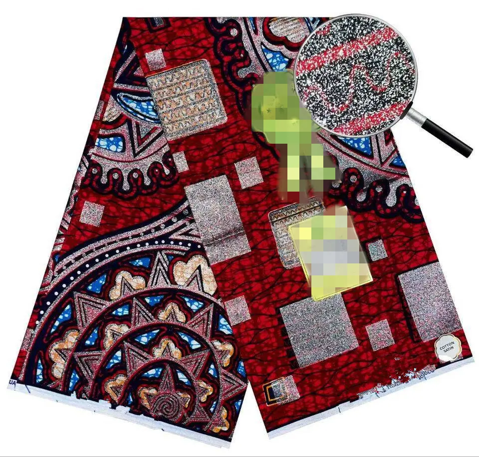 

Высокое качество Анкара с принтом Pagne Grand Wax Nigerial Loincolth для платья в африканском стиле, ткань с золотым восковым принтом, хлопок