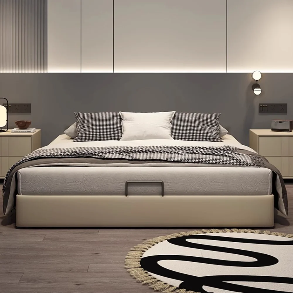 

Frame 180x200cm Full Size Bed Double Luxury Nordic Minimalist Bed King Queen Size 150x200cm Upholstered Home Bedroom Furniture