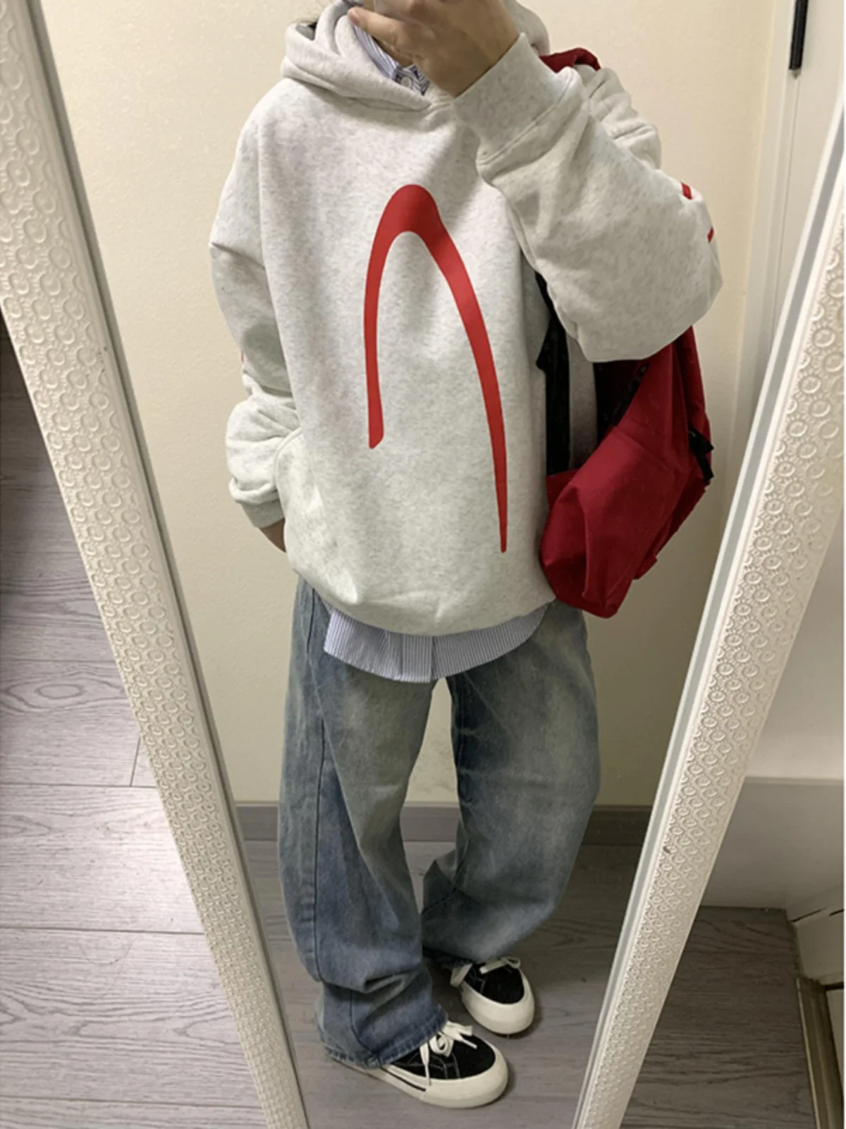 

Men's Hoodie Sweatirt Hard And Stiff Floral ey American Sle High Street Heavyweight Autumn Cleanfit Jaet Casual Wear