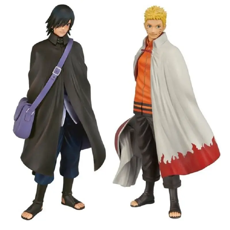 

2pcs Anime Naruto Uzumaki Naruto Uchiha Black Cloak Sasuke Action Figure Figurines PVC Model Collection Figurine Toy Doll