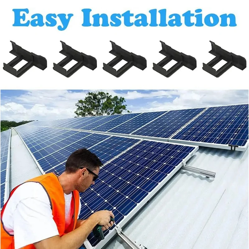 50PCS แผงพลังงานแสงอาทิตย์ระบายน้ําคลิปพลังงานแสงอาทิตย์แผงระบายน้ําคลิปอัตโนมัติลบฝุ่นน้ํานิ่ง
