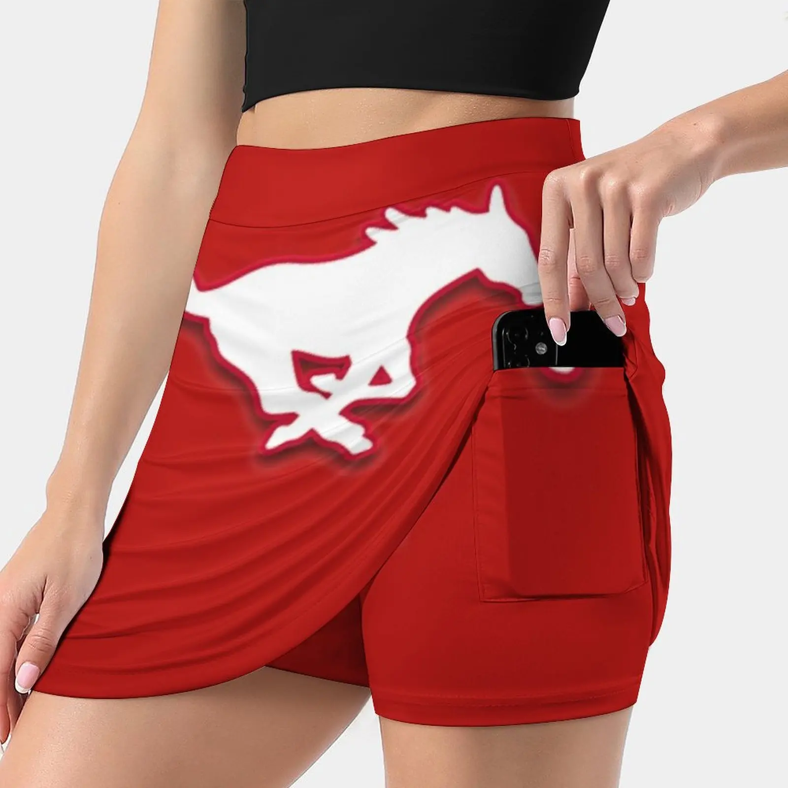 

White Women's skirt With Hide Pocket Tennis Skirt Golf Skirts Badminton Skirts Running skirts Stang S Stangs White Red Smu