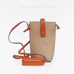 Luxury Small Women Cell Phone Bag Fashion Genuine Leather Female Crossbody Pocket Wallet Cowhide Mobile Purse Shoulder Handbag