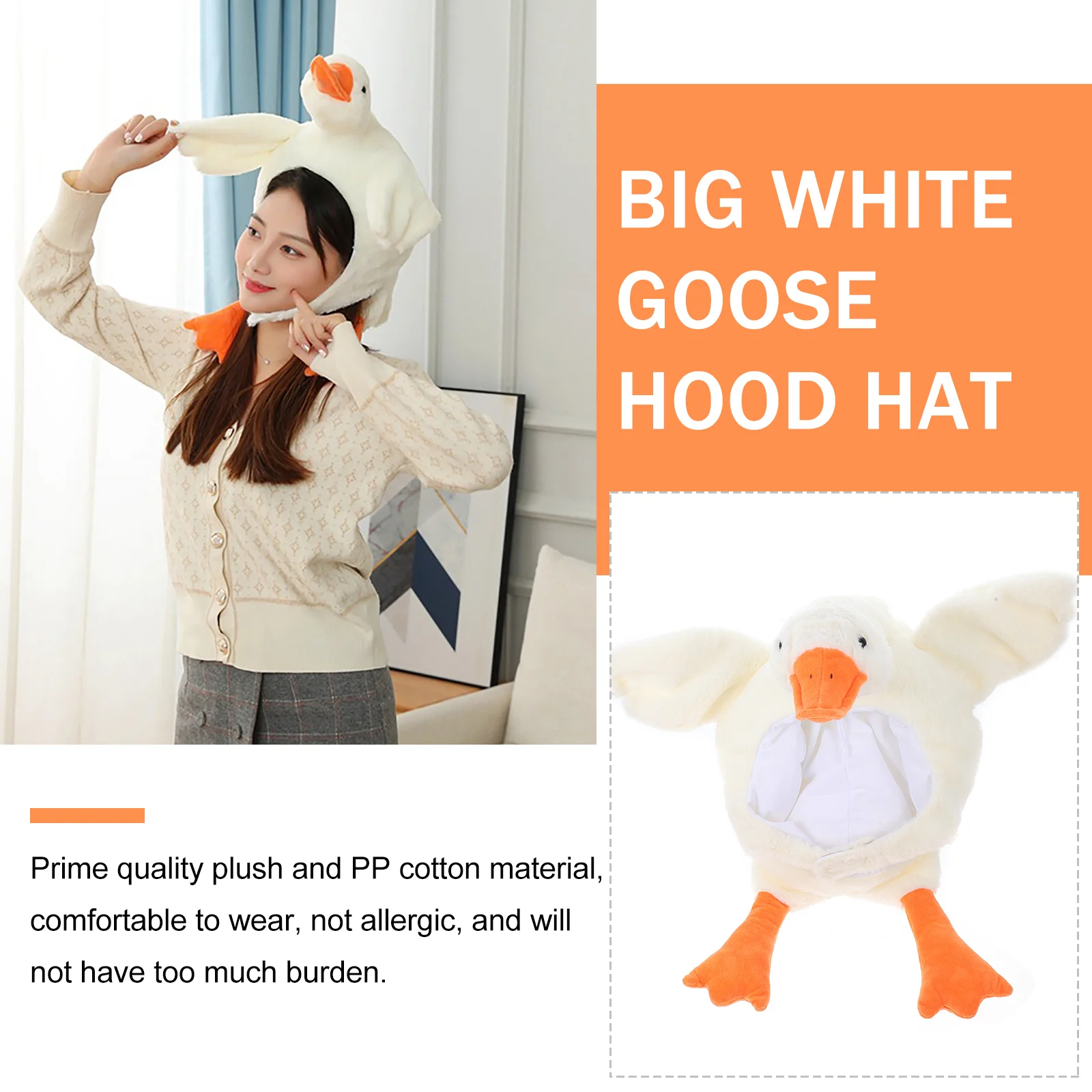 Funny Hat White Cap Headgear The Outfit Decorative Party Headband Child Goose Gifts