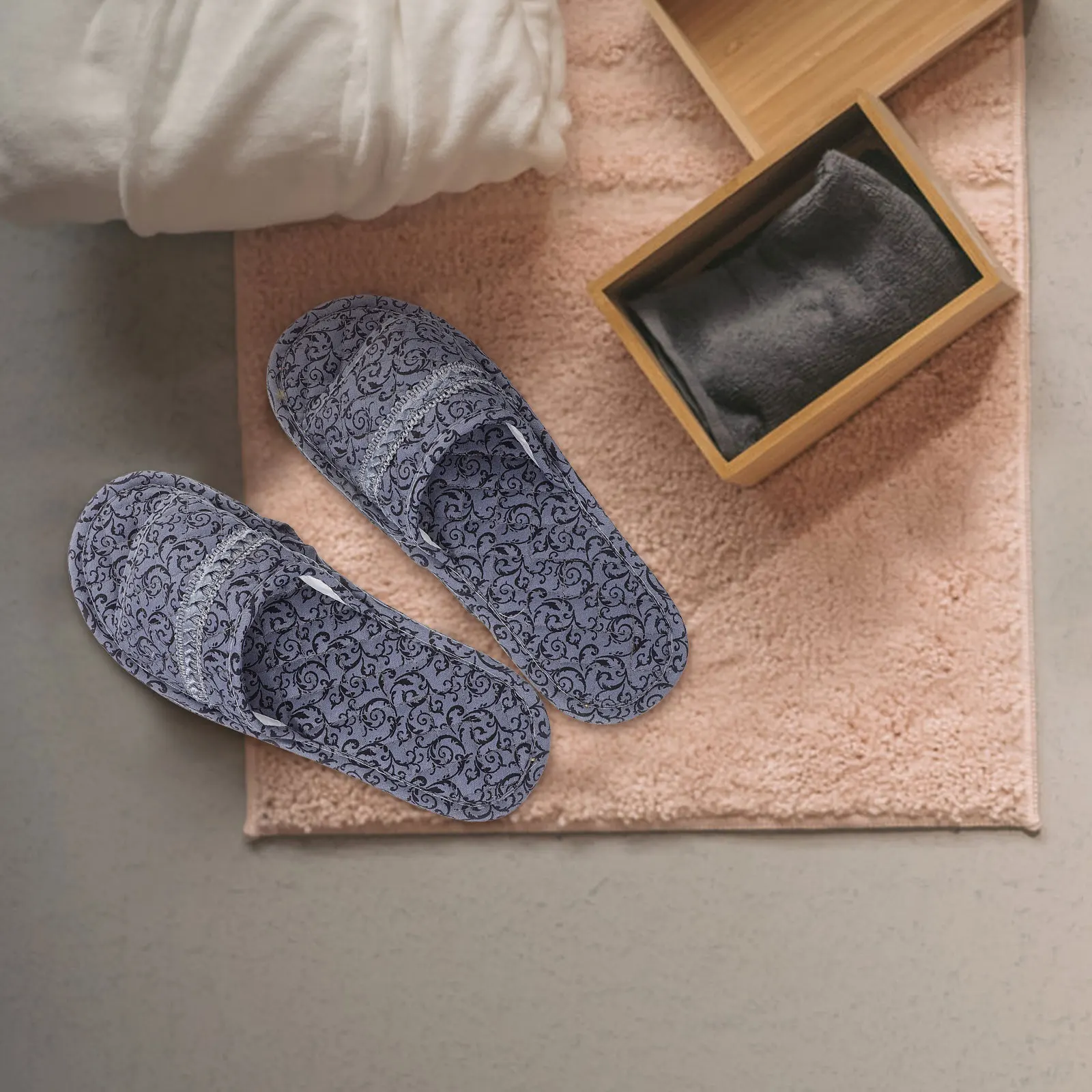 

Soft Bottom Couple Slippers Size 44 Fits 40 43 Non Slip Foldable Lightweight Cozy Mens Spa House Guest Shoes Portable Travel