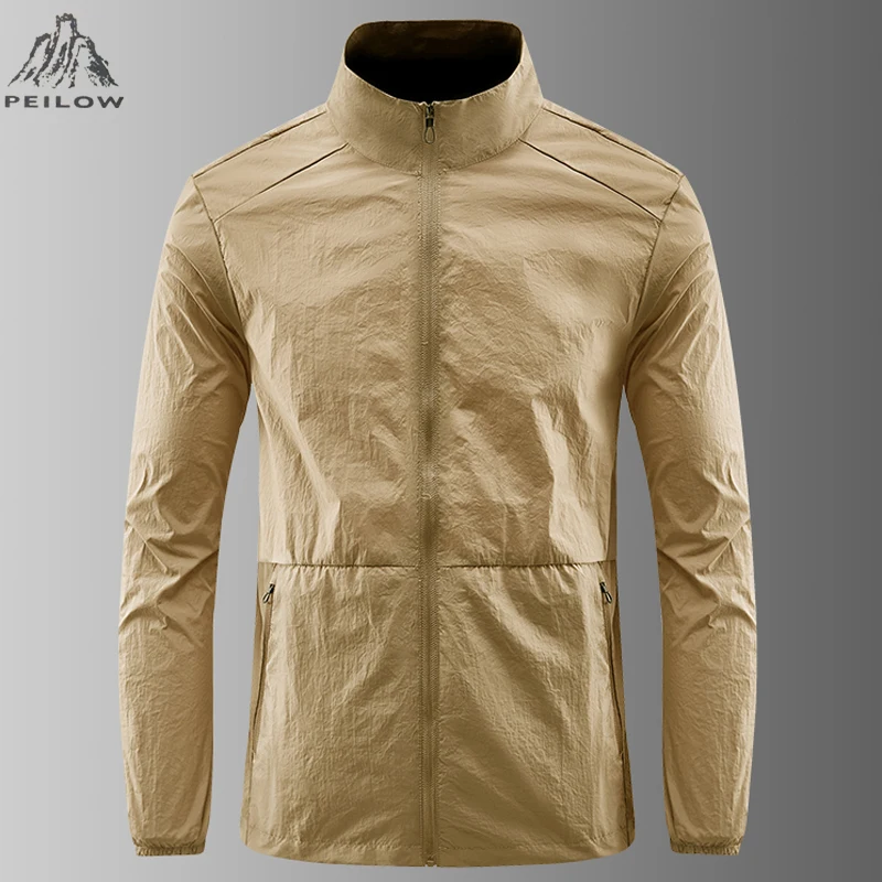 Plus size 7xl 8xl jaquetas de caminhada de verão homens pesca ciclismo jaquetas ginásio esportes correndo casaco ao ar livre roupas de proteção solar