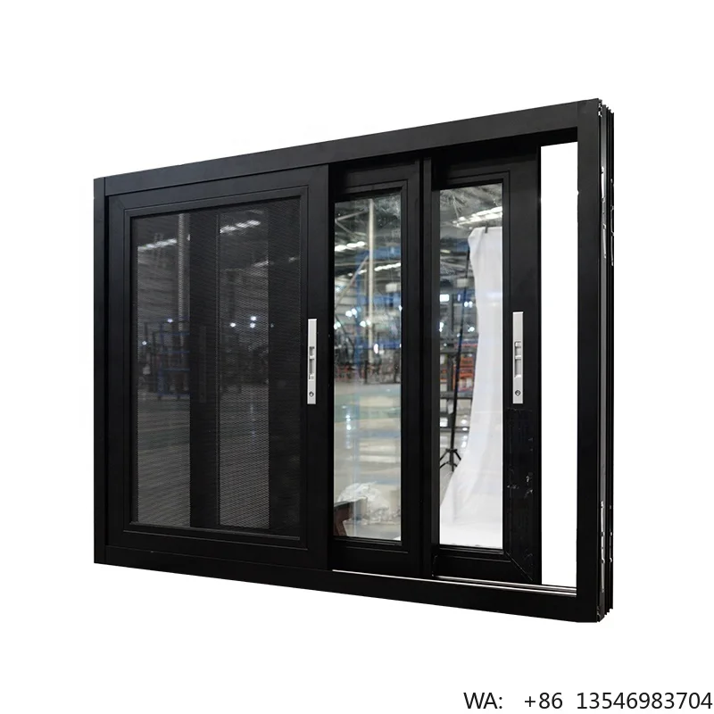 

Hihaus Manufacturer Black Double Glazed Insulated Sliding Aluminum windows