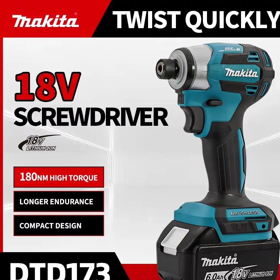 

Makita DTD173 18 В BL Аккумуляторная бесщеточная ударная отвертка Аккумуляторные электроинструменты для архитектурного отвертки и затяжки