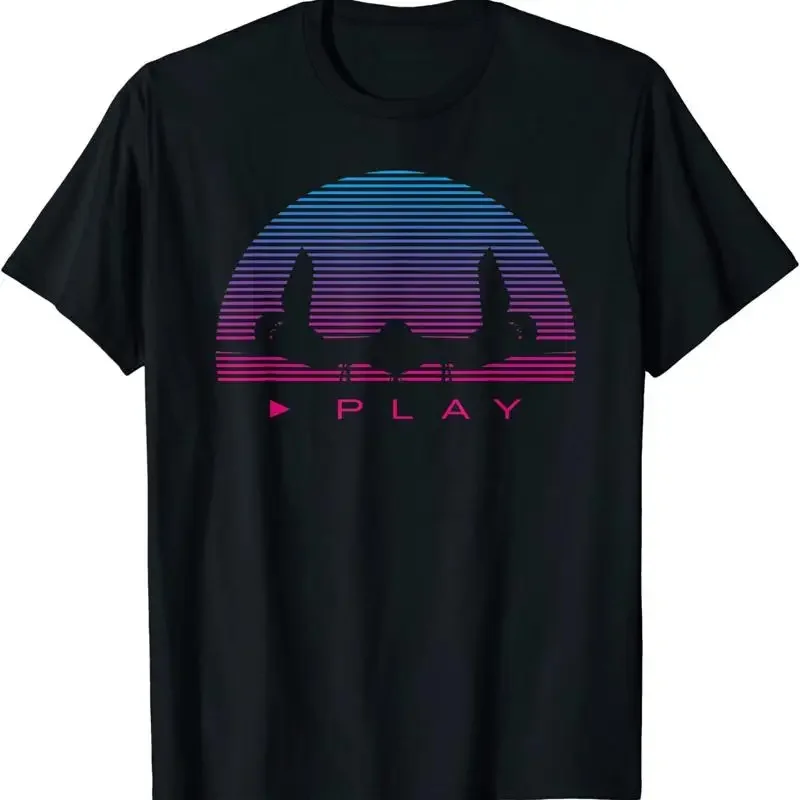 NEW LIMITED Synthwave Airplane Retro 80s Synthesizer Retrowave T Shirt S 3XL