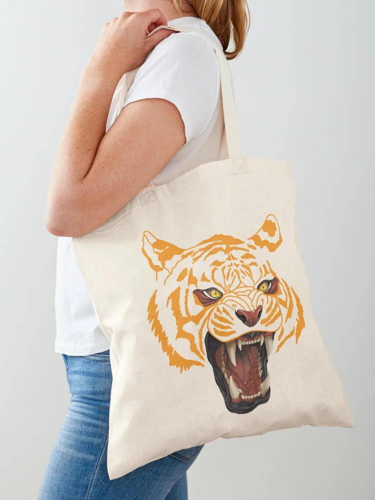 

Orange tiger Tote Bag personalized tote Shopping bags hand bag ladies custom tote bag