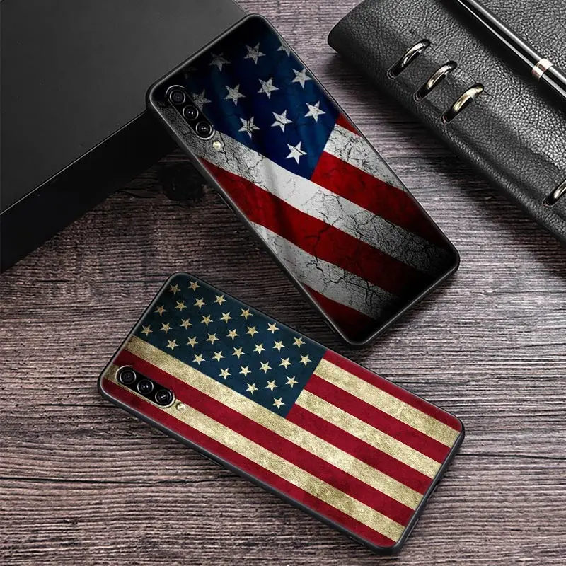 Phone Case For Samsung Galaxy A30 A30S A50 S A20E A20 A40 A70 A10 E Note 8 9 10 20 Ultra Silicone Cover American Dollar USA Flag