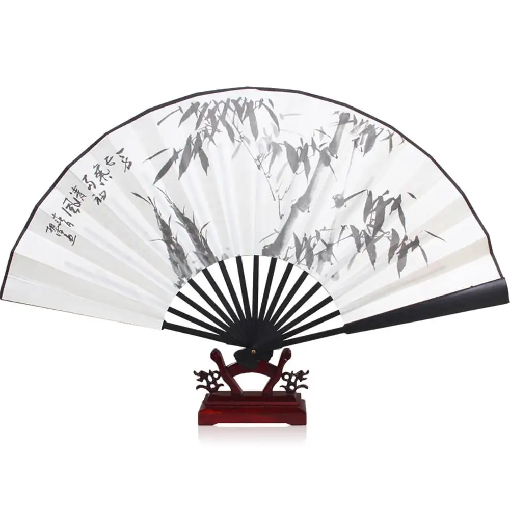 10/13 inch Folding Fan Hand Silk Cloth DIY Chinese Folding Fan Wooden Bamboo Antiquity Folding Fan DIY Calligraphy Painting