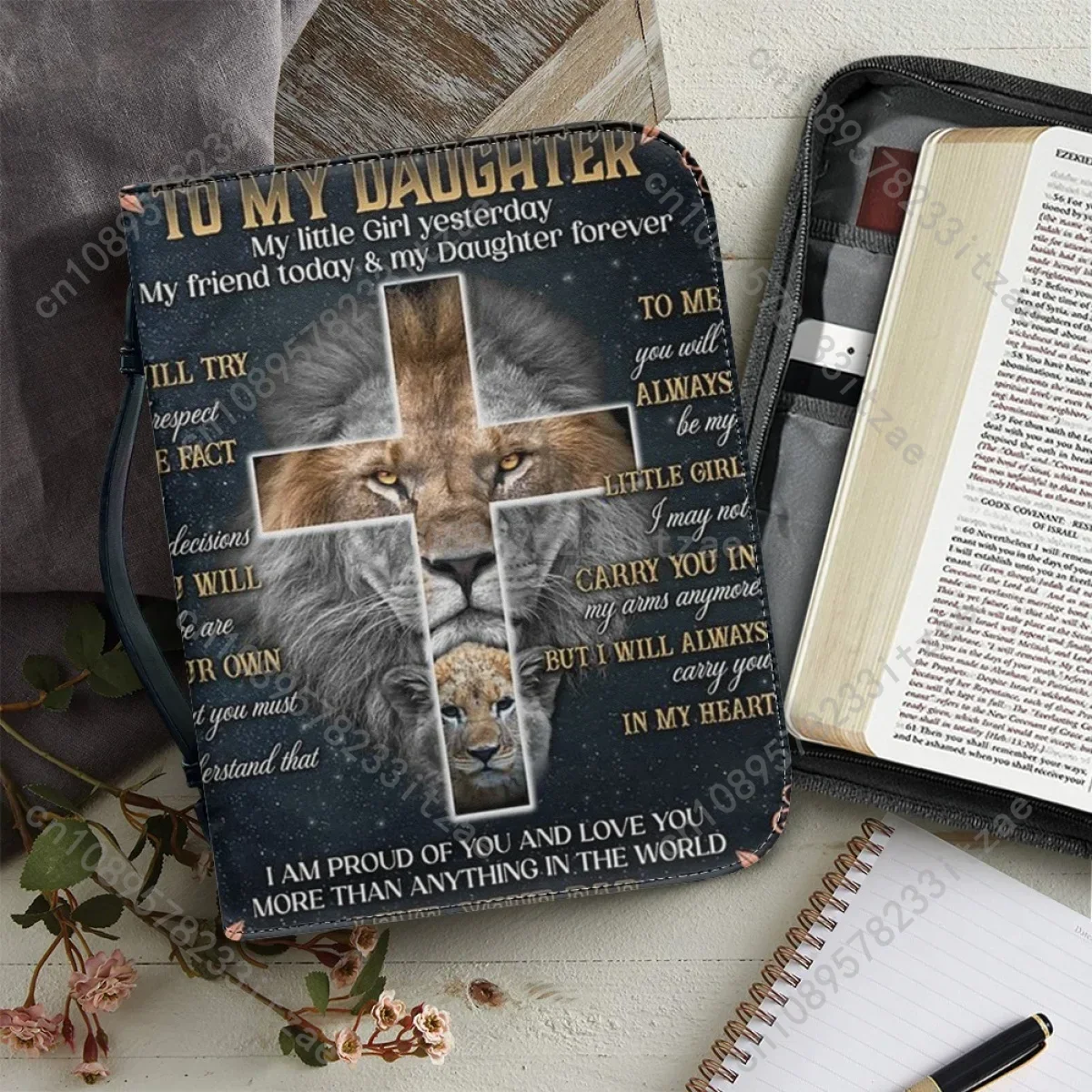 

Women's Handbags Fashion Zippered Handle Bible Cover Case for Ladies Christianity Bags for Holy Bible Customized Gift Bible Bag