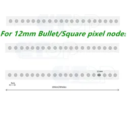 12mm Permanent Track Aluminum Profile For 12mm Diamter Bullet or Square shape pixel nodes