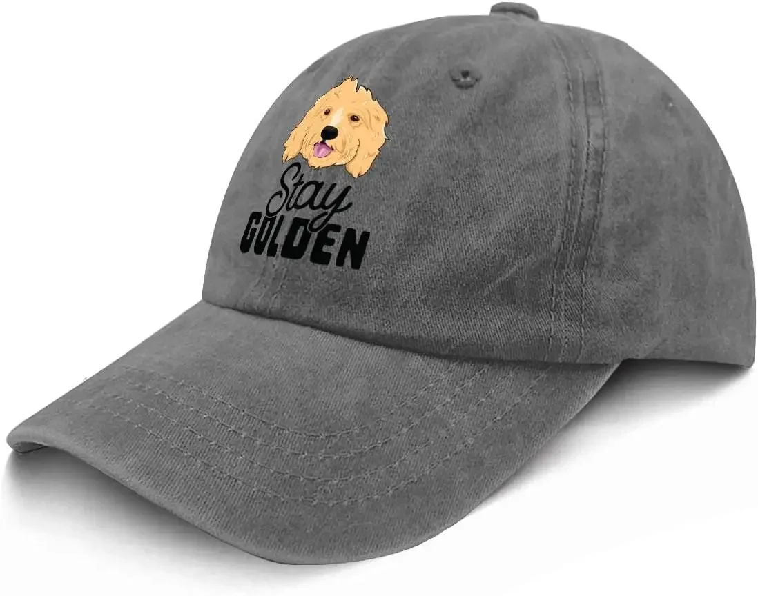 Stay Golden Goldendoodle Baseball Hat Funny Dog Dad Dad Hats for Men Cotton Tennis Cap