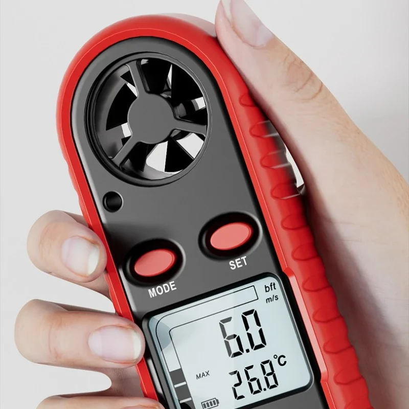 Utility 2302 Portable Digital Electronic 6 Leaves Anemometer, Handheld Anemometer Measure Wind Speed And Temperature