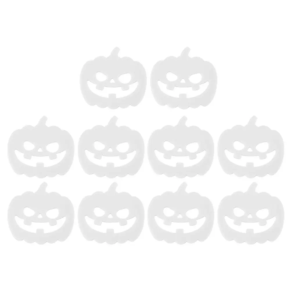 10Pcs Luminous Pumpkin Coasters Halloween Table Decor Heat Insulation Cup Mats Glow in Dark Party Supplies Home Use