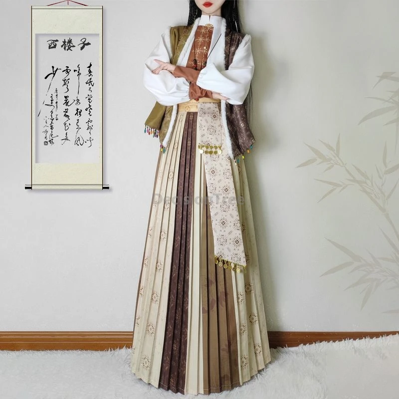تصميم عنصر عرقي مميز لعام 2025 أزياء هانفو الصينية العصرية لأسرة تانغ للسيدات أزياء تنكرية يومية على الطراز القديم من hanfu