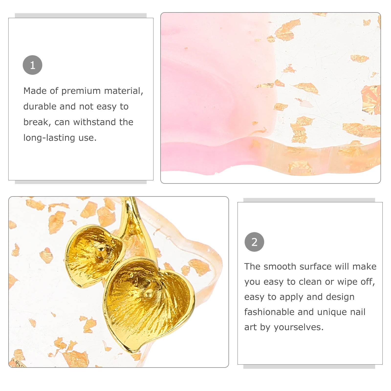 

Premium Resin Art Display Board Color Mixing Pallet Mirror Surface Manicure Plate Gel Polish Pigments Salons Mixing
