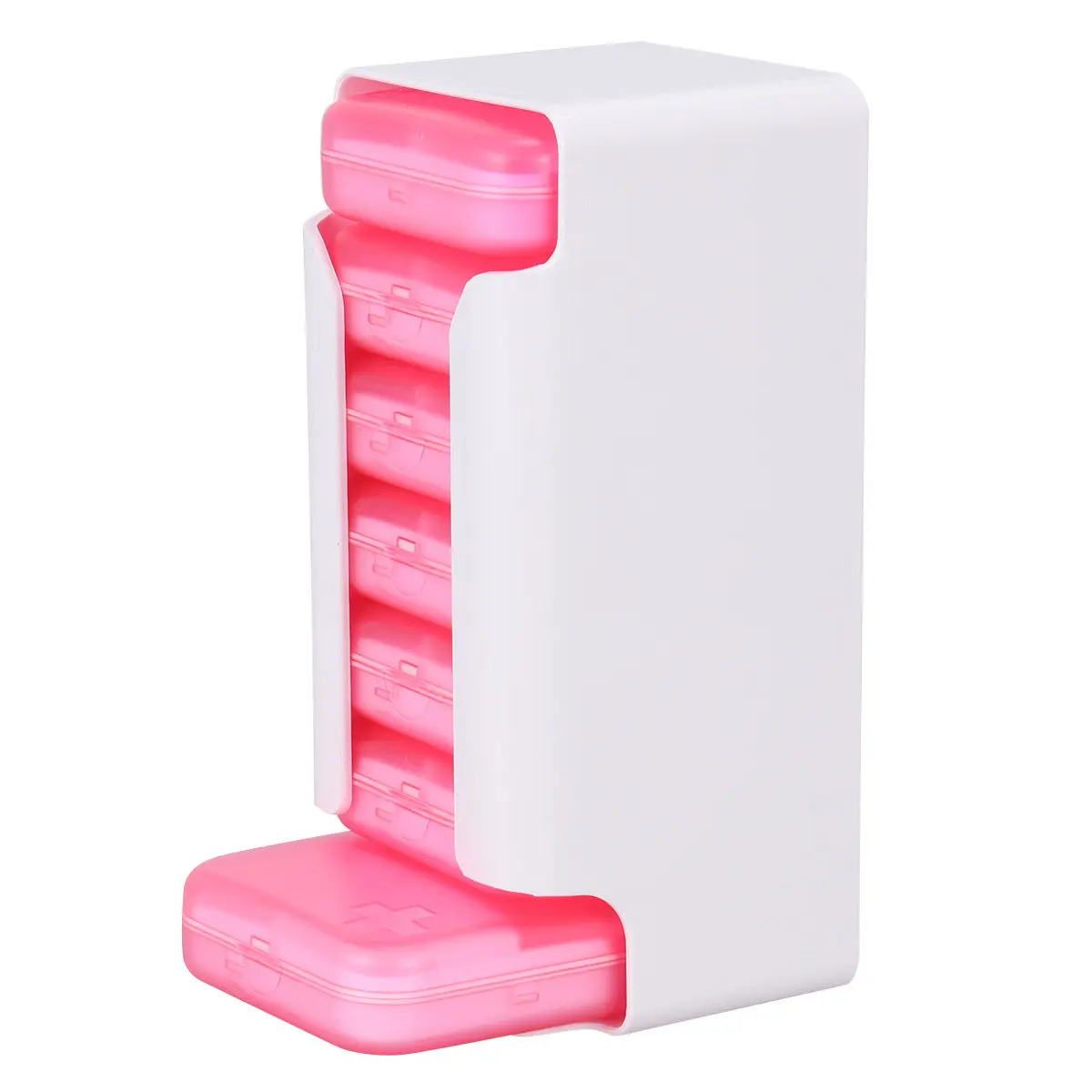1Set Portable Medicine Storage Case Travel Pill Box 7 Layers 28 Compartments Multi Grid Organizer for Daily Pills