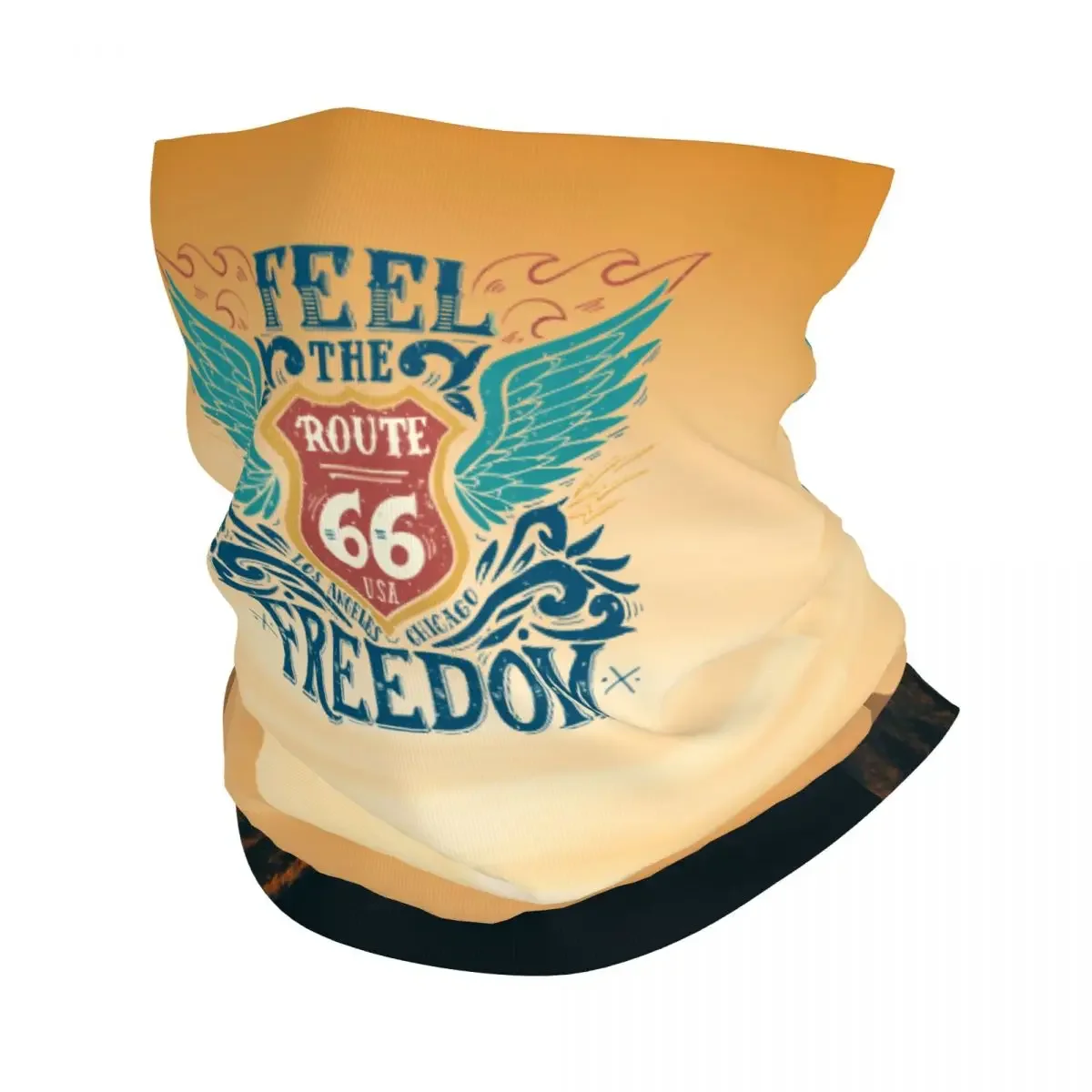 

Custom Feel The Freedom Route 66 Bandana Neck Warmer Men Women Winter Hiking Ski Scarf Gaiter Face Cover