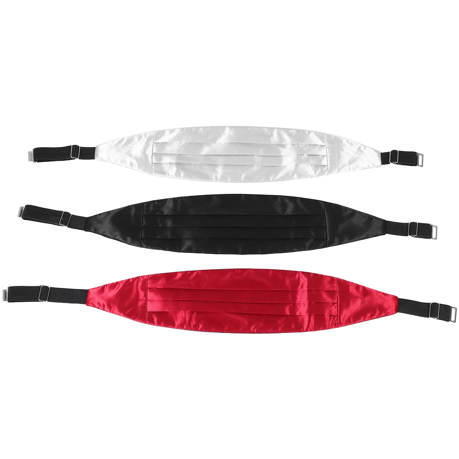 

3Pcs Mens Cummerbund Set Elegant Bow Tie and Pocket Square for Formal Events Adjustable Tuxedo Waistband Wedding Party Accessory