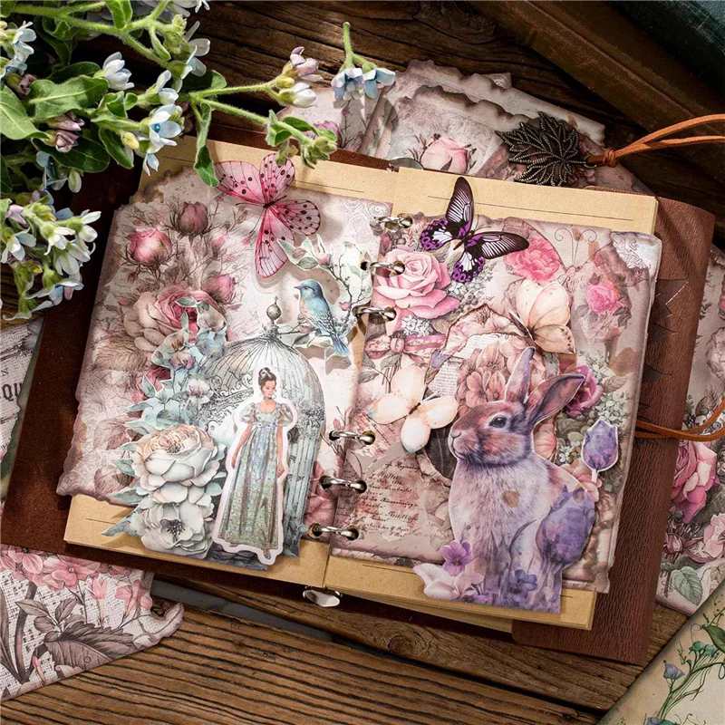 180 Sheets Scrapbook Paper, Journaling Scrapbooking Supplies Craft Paper Kits Vintage Room Decor Posters Decoupage Paper