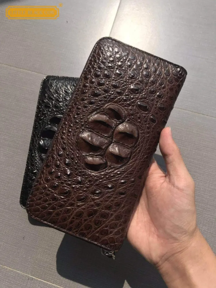 

2025 New Fashion Mens Clutch Bag Genuine Leather Business Retro Wallet Zipper Solid Color Office Crocodile Skin Tote Handbag