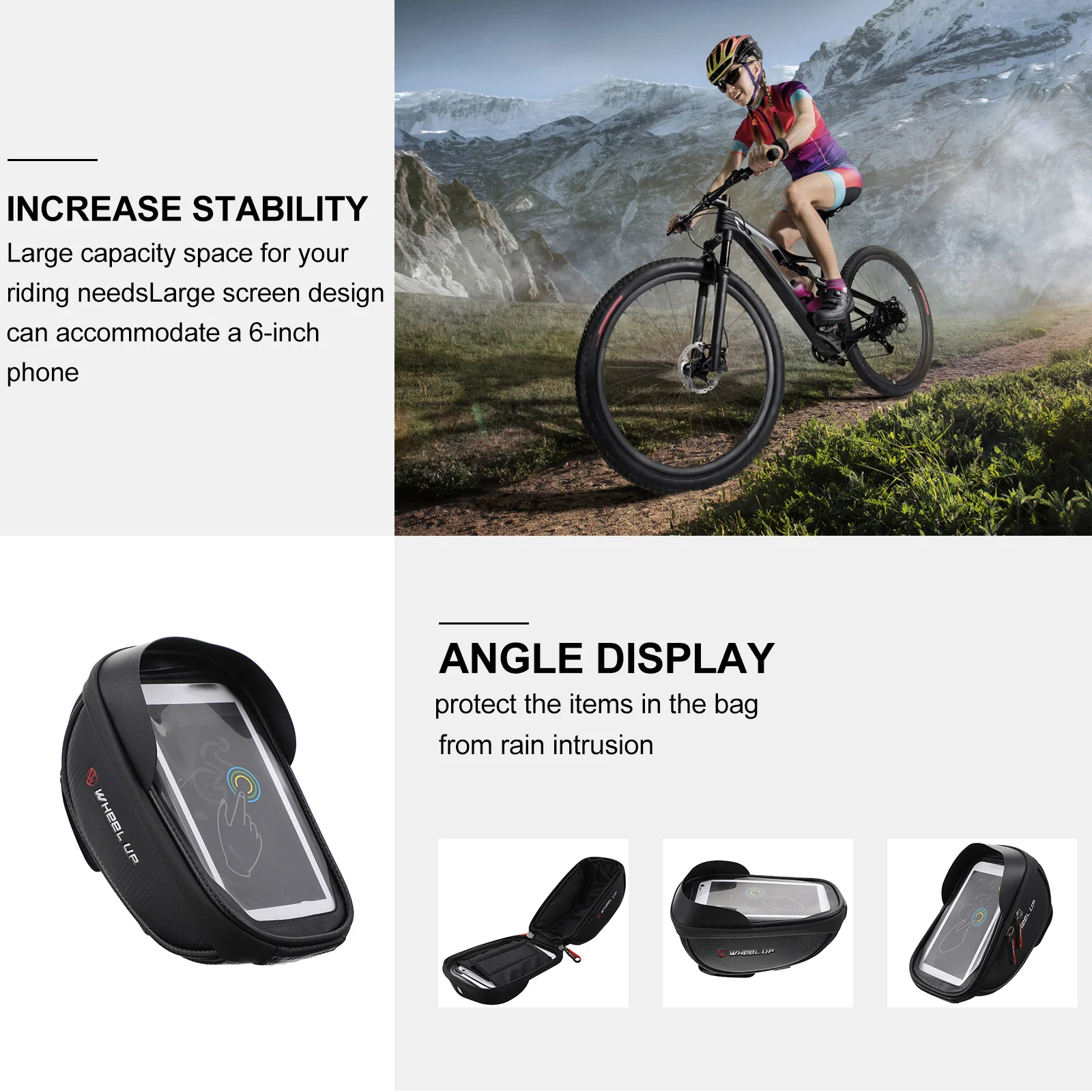 

Bike Pouch Waterproof Cycling Bag Scratch Resistant Comfortable Feel for Slight Collisions and Rain Protection