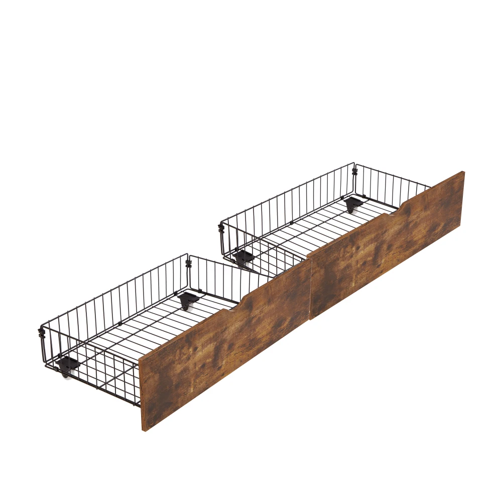 FULL BED DRAWERS The Whole Under Bed Storage Basket Is Made of Metal Iron+MDF Which Is Not Easy To Rust and Durable