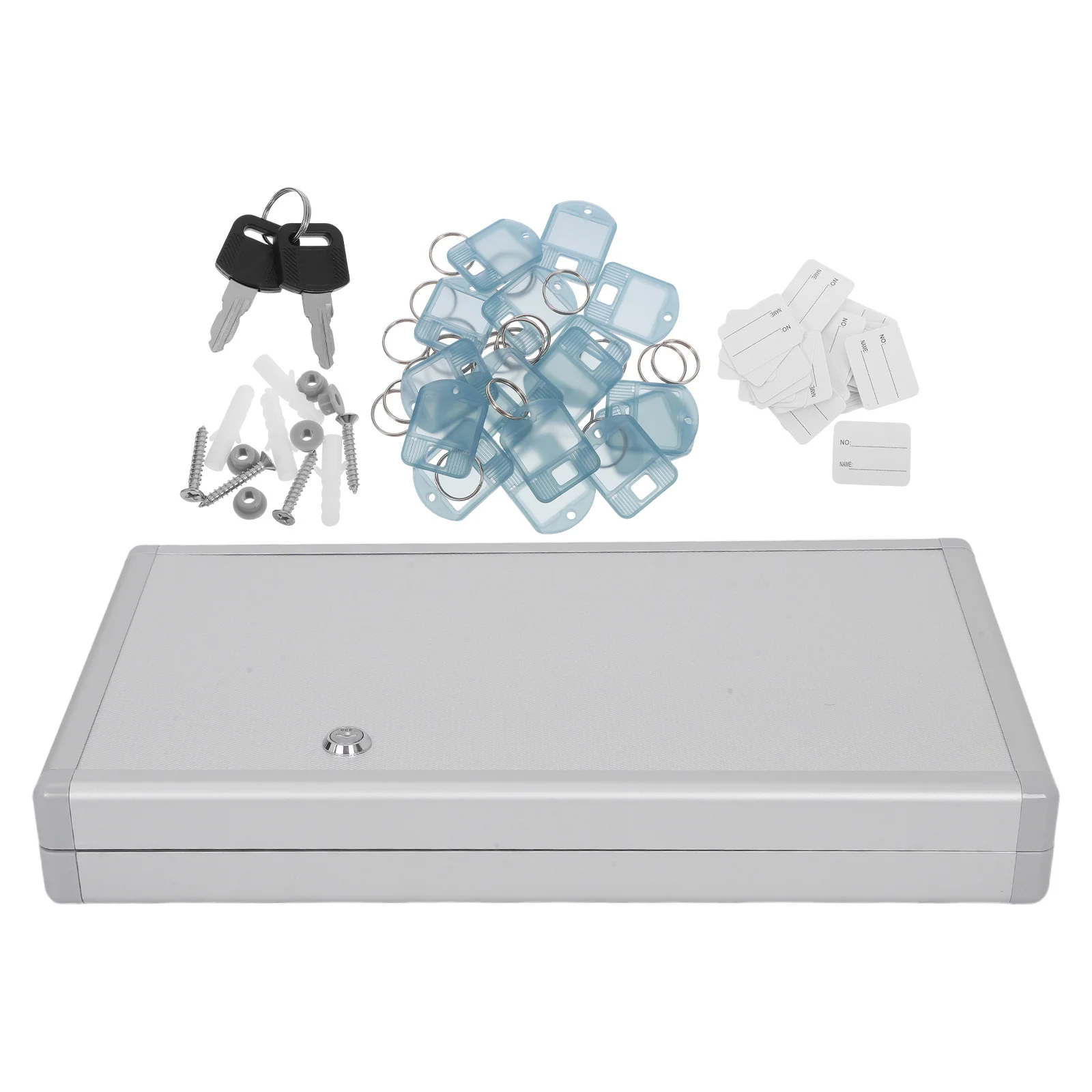 Wall Mount Key Cabinet Organizer Lock Box 48 Keys Metal Holder Hooks Labels Locking Storage Box Home Office Entry Key Management