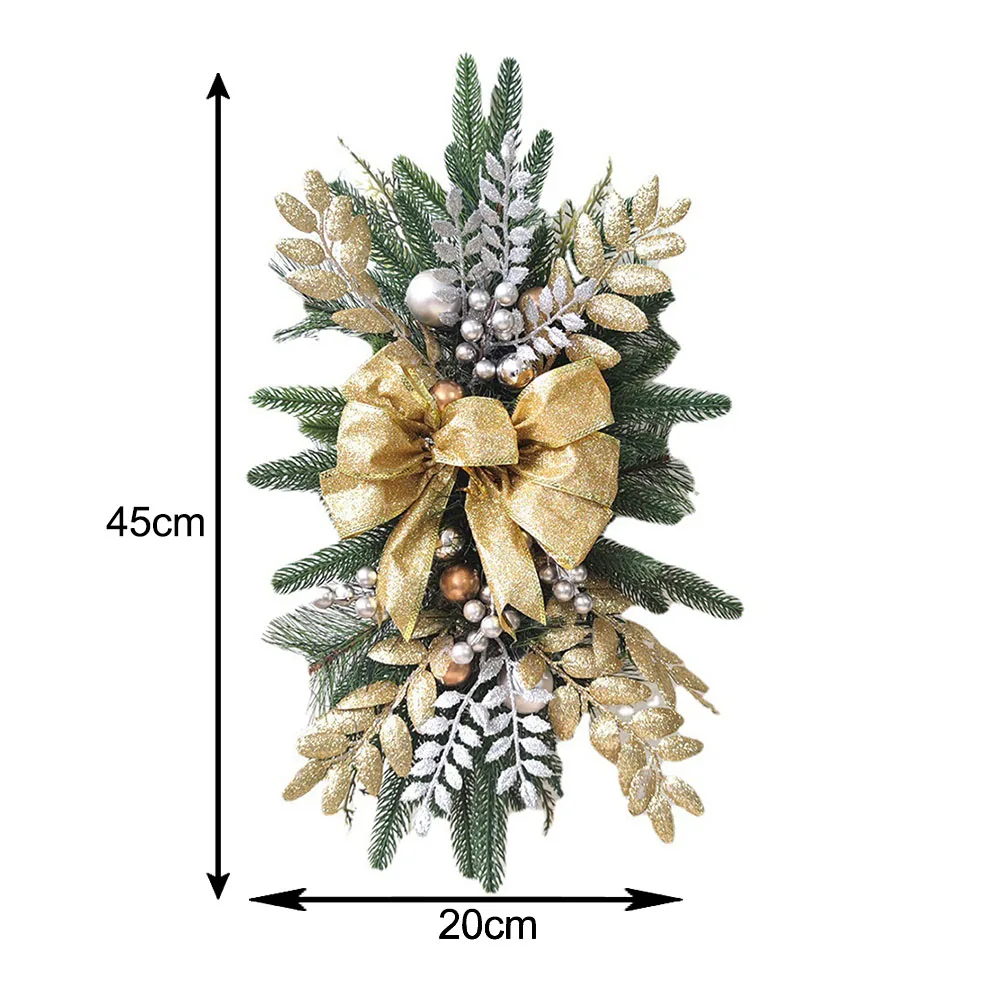 1 шт., рождественский венок для лестницы, конфетная трость, искусственный венок, подвесной ротанг, домашнее рождественское украшение, Новый год 2024 Navida