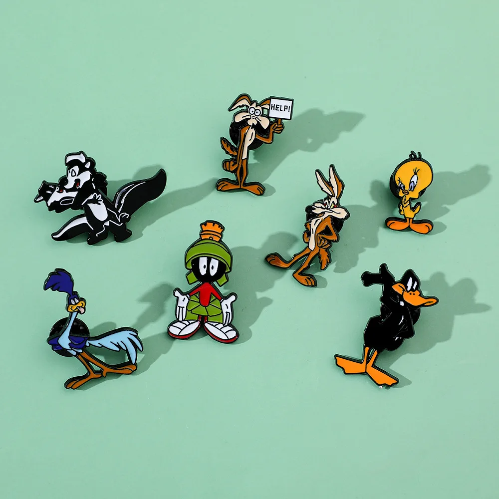 Cartoon Duck Rabbit Enamel Pins for Backpack Bag Clothes Hat Classic Figure Creative Badges Birthday Party Decor Favors Gifts