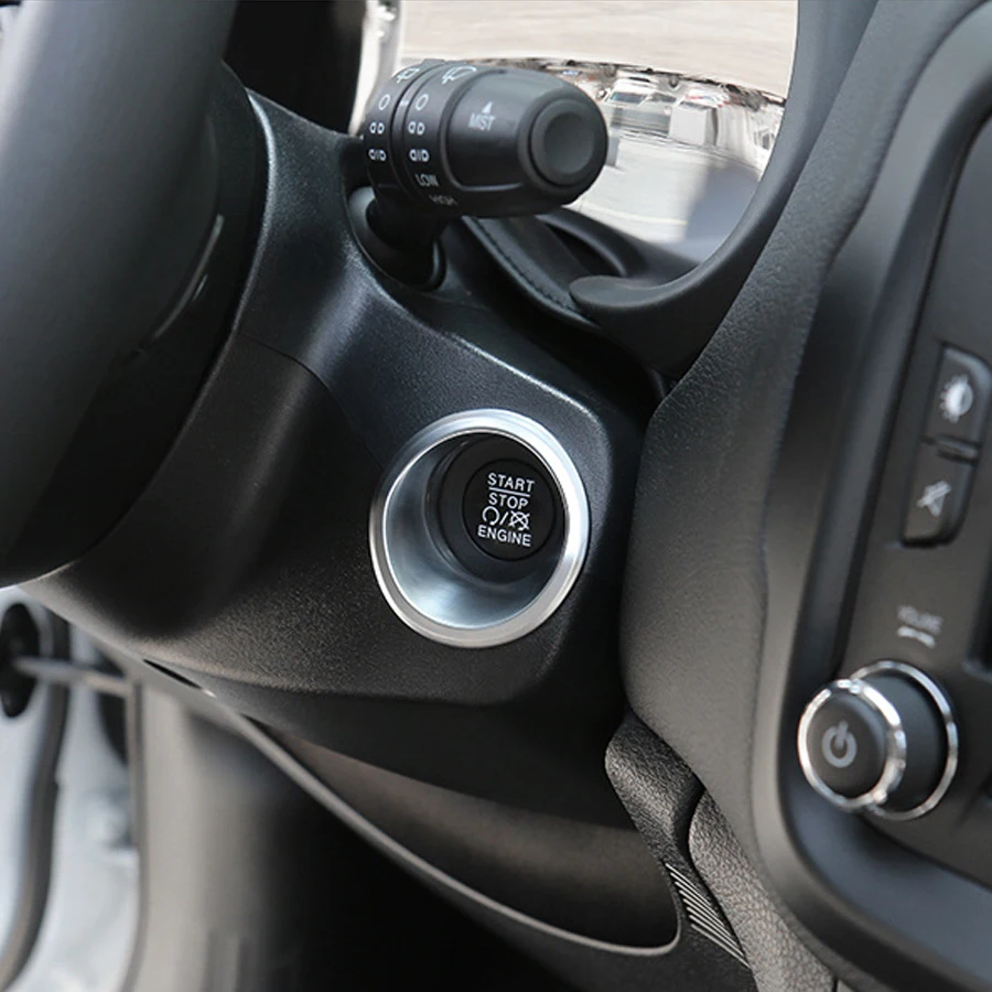New 1Pcs ABS Car Interior Decoration Engine Start Stop Button Trim Ring For Jeep Renegade 2015 2016 2017 2018 2019 2020 image 4