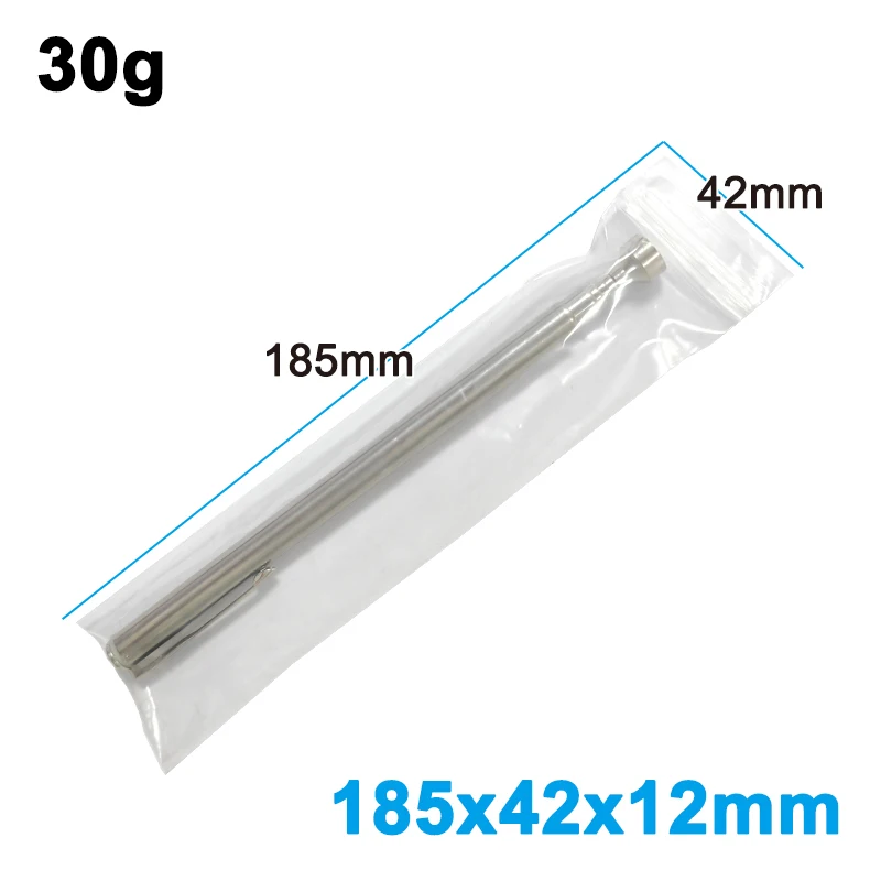 لاقط عالمي فضي تلسكوبي مغناطيسي محمول مع مشبك قلم قضيب شفط مغناطيسي ملحق أداة يدوية لإصلاح السيارات