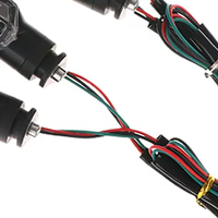 2Pcs 8mm Mini Amber Flashing Light Motorcycle LED Turn Signal Lights Blinker Turn Signal Lamp 12V Moto Indicator Accessories