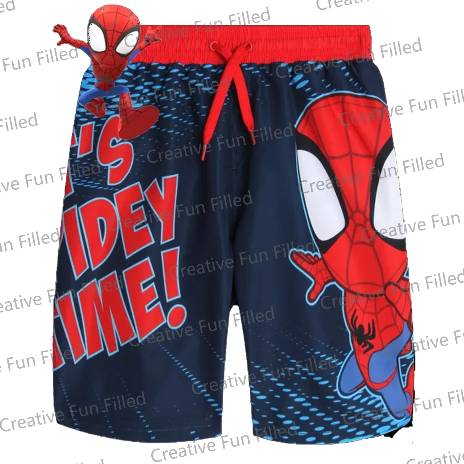 2024 New Vacation Shorts Marvel Spiderman Boys’ Swim Trunks – Spider-Man Swimsuit Quick Dry