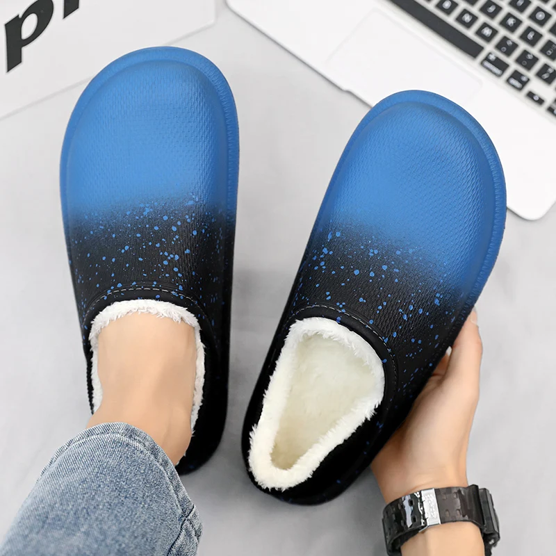 Slippers House Cotton Comfortable Slip-on Men's Winter Casual Footwear Trendy All-match Waterproof Anti-slip Wear-resistant