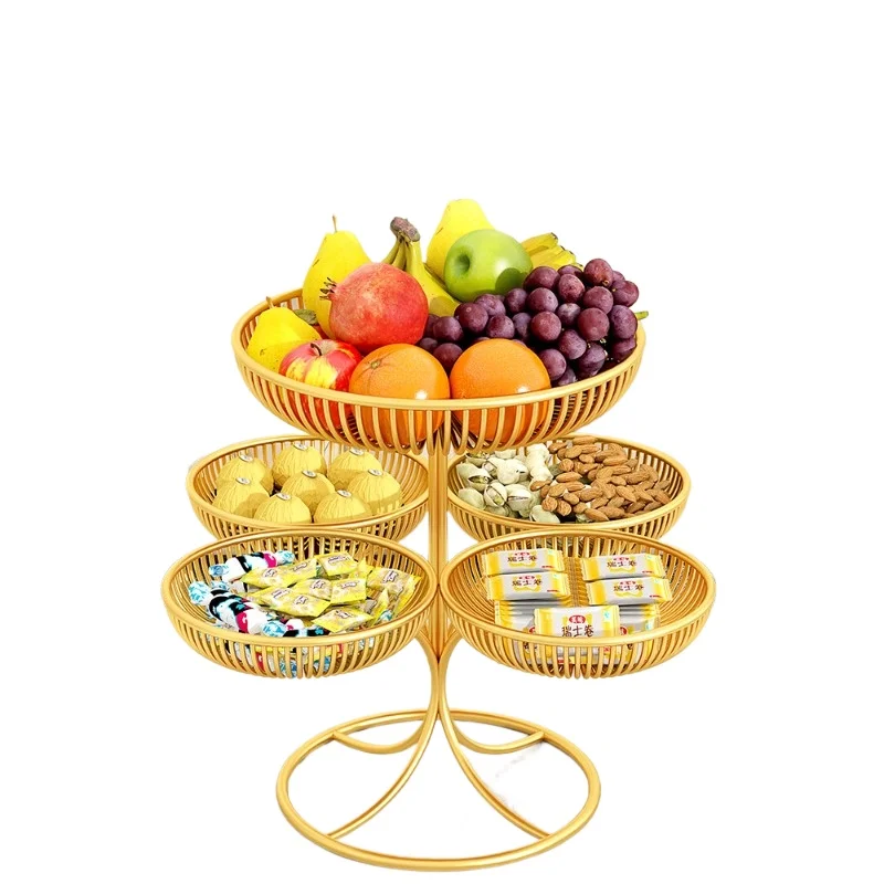 Fruit Basket Rack Tiered Large Capacity Sturdy Load Bearing Multi Layer Fruit Tray Snack Organizer for Kitchen Dining Home Decor
