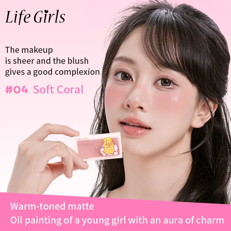 Life Girls Silky Matte Blush Soft Pink Rouge Easy Apply 2-Step Application Perfect for Daily Face Makeup