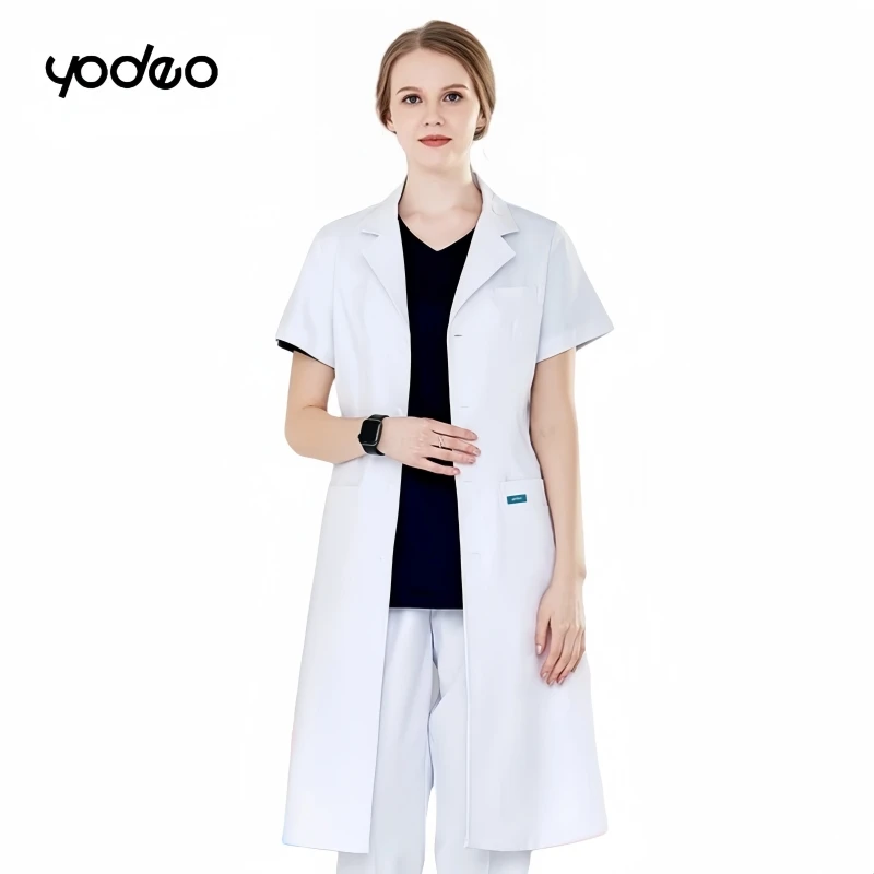 Blouse de Laboratoire Blanche à Manches Courtes, Vêtements de Travail de Style Coréen, 600 Médecin UC, Chirurgie Plastique Buccale et Dentaire, Hôpital, Salon de miles