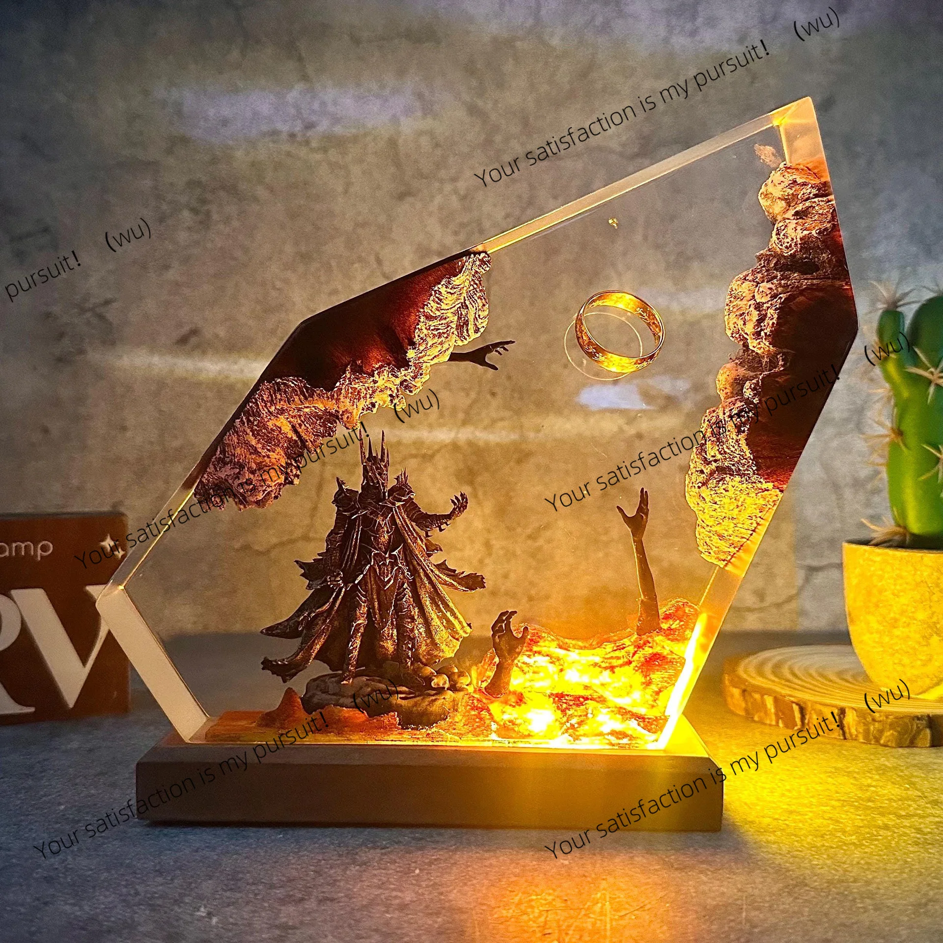 Handmade epoxy night light epoxy resin table lamp HTTYD night light boho style gift