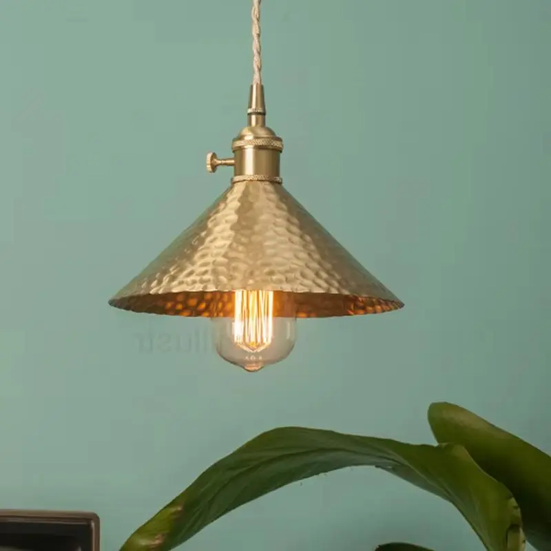 

Handmade Hammered Look Brass Pendant Lamp Hotel Restaurant Bedroom Antique Copper Suspension Ceiling Chandelier Hanging Lighting