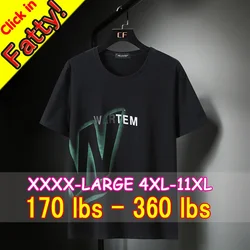 Men's Large Size T-shirts Oversize 10XL 11XL Cotton Lycra Print Husband Short Sleeve Big Size Clothes Plus 6XL 5XL Top Tee Male